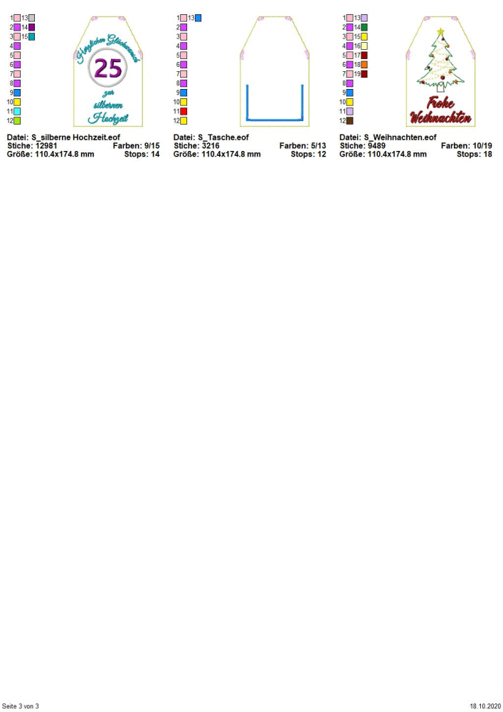 Stickdateien Flaschen-Schürzen ITH